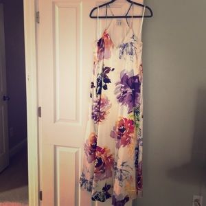 Nicole Miller Watercolor Print Maxi Dress Floral